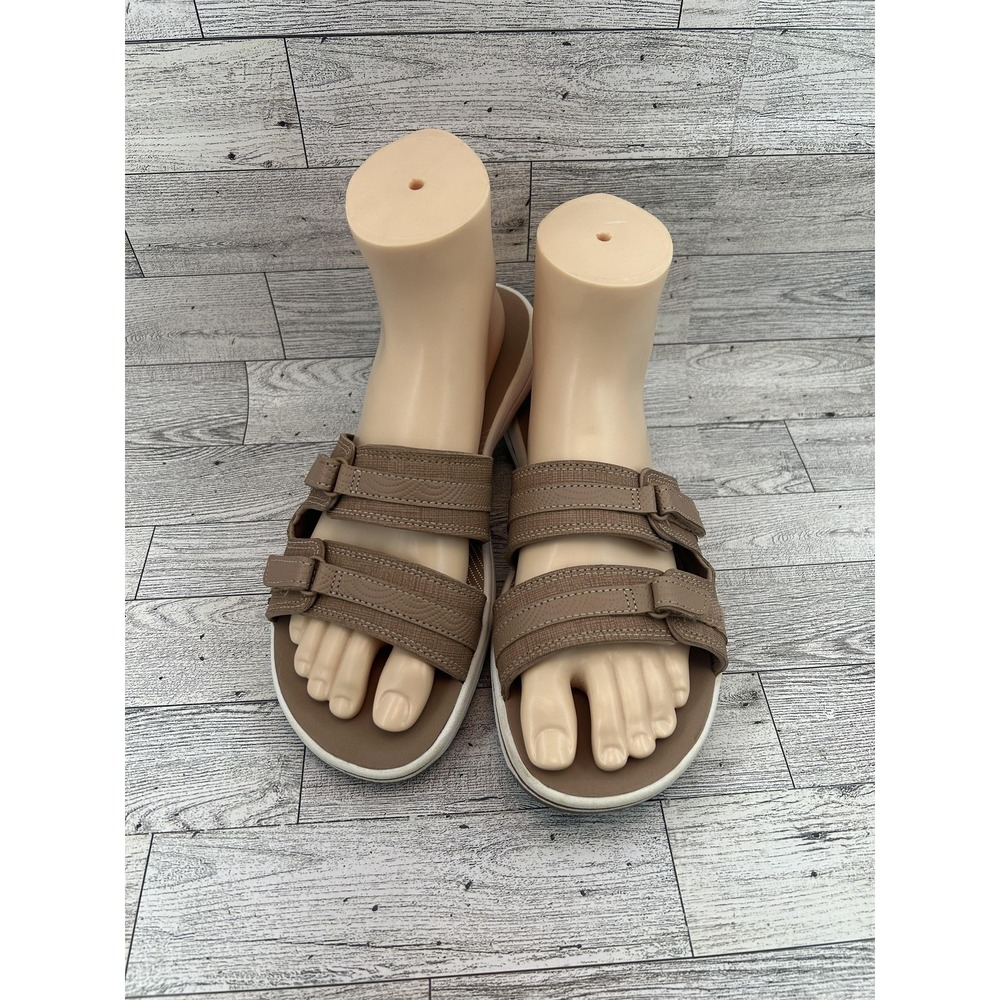 Clarks Cloudsteppers Sandals Womens Size 8 Taupe Brown Cushion Soft Comfortable